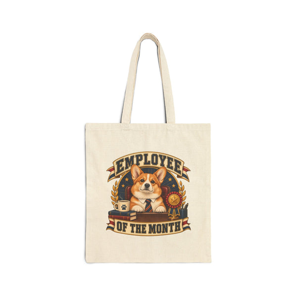 Employee of the Month — Custom Pet Portrait Canvas Tote