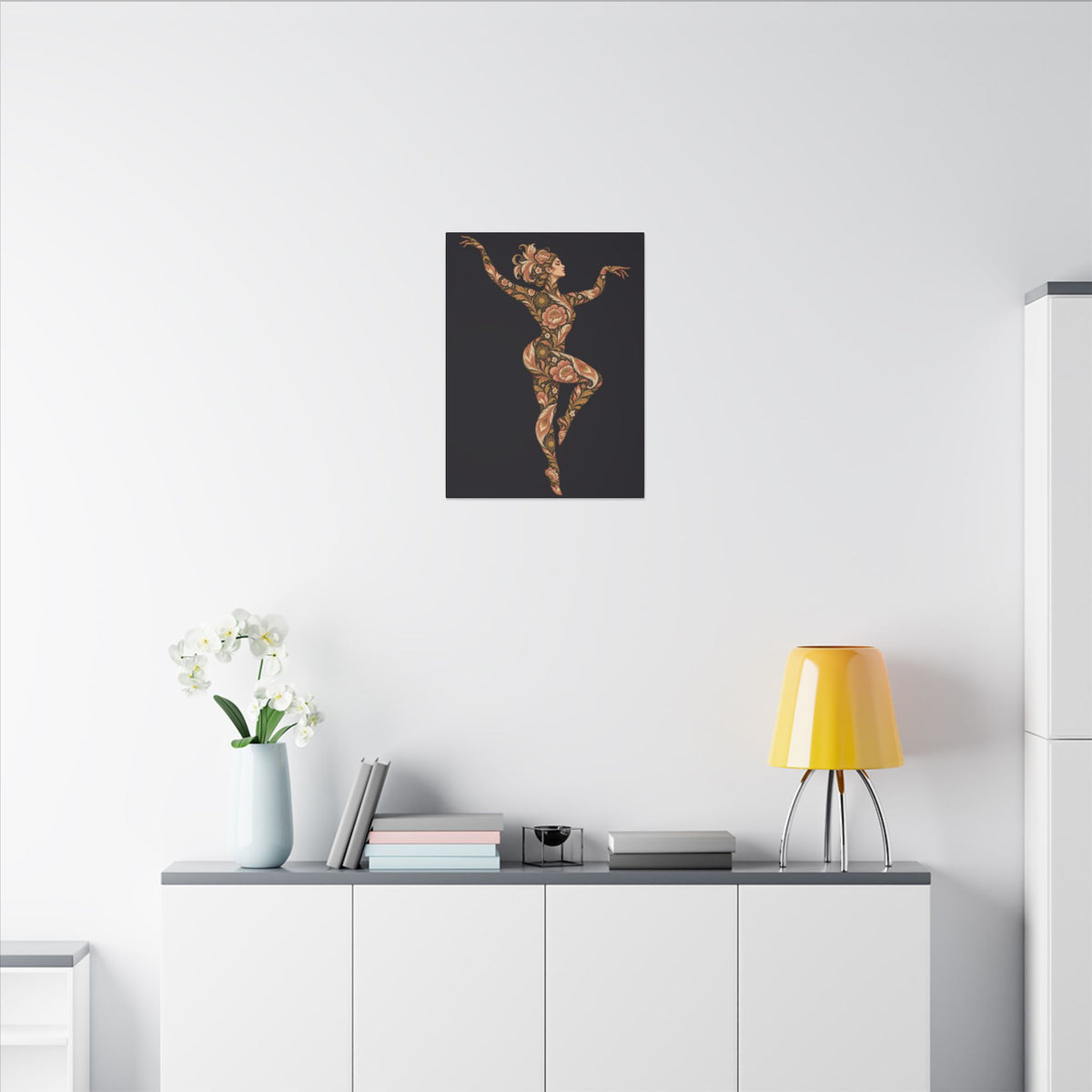 Phoenix Petals Muse — Matte Stretched Canvas