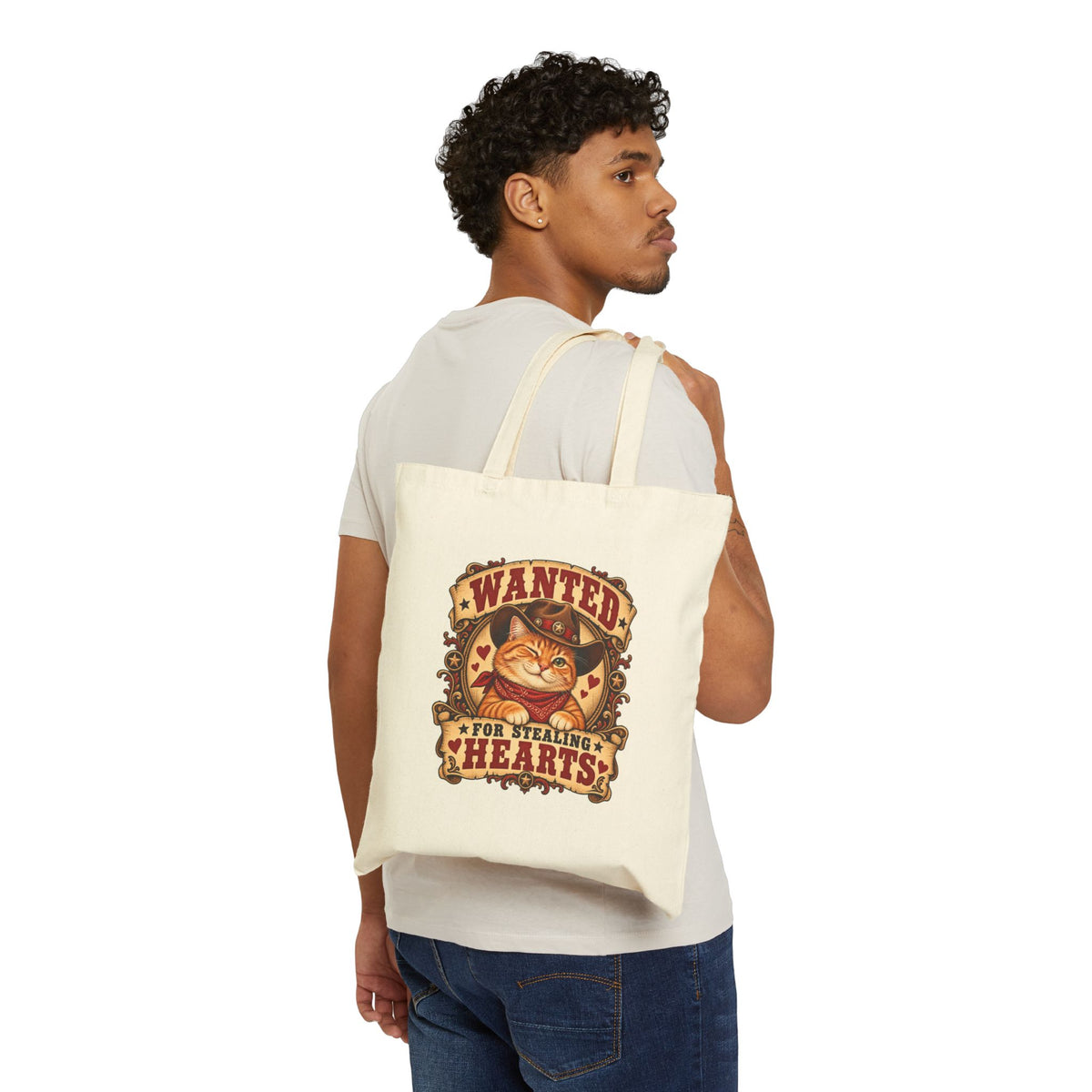 Heart Thief — Custom Pet Portrait Canvas Tote