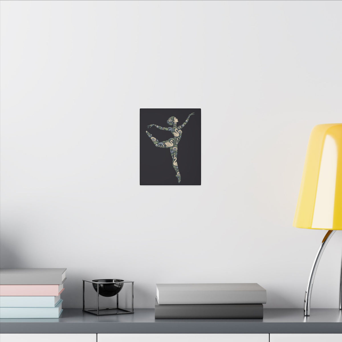 Moonlit Swan Muse — Matte Stretched Canvas