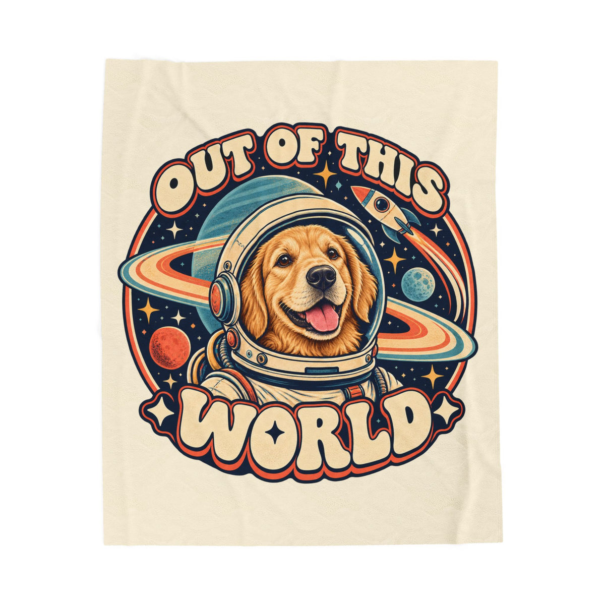 Space Cadet — Custom Pet Portrait Plush Blanket