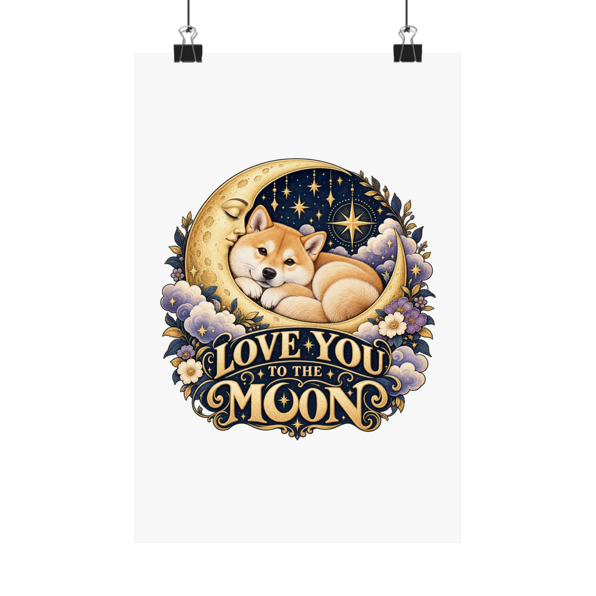 Love You to the Moon — Custom Pet Portrait Matte Art Print