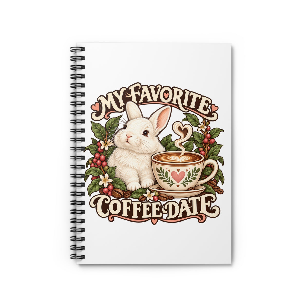 Coffee Companion — Custom Pet Portrait Spiral Notebook