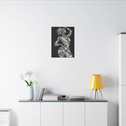 Moonlit Swan Reverie — Matte Stretched Canvas