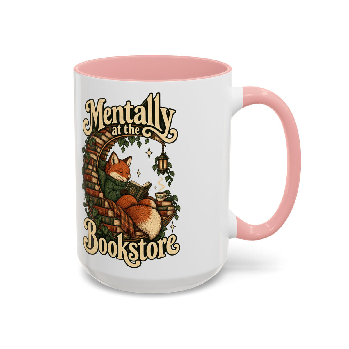 Mentally at the Bookstore — Accent Mug