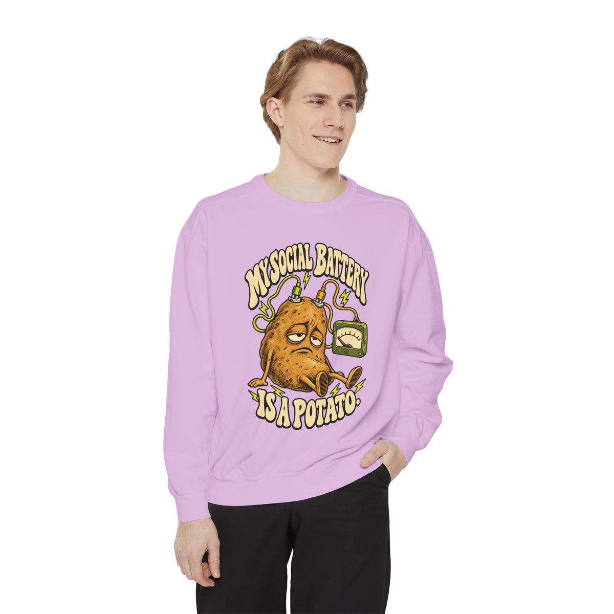 My Social Battery Is a Potato — Garment-Dyed Crewneck