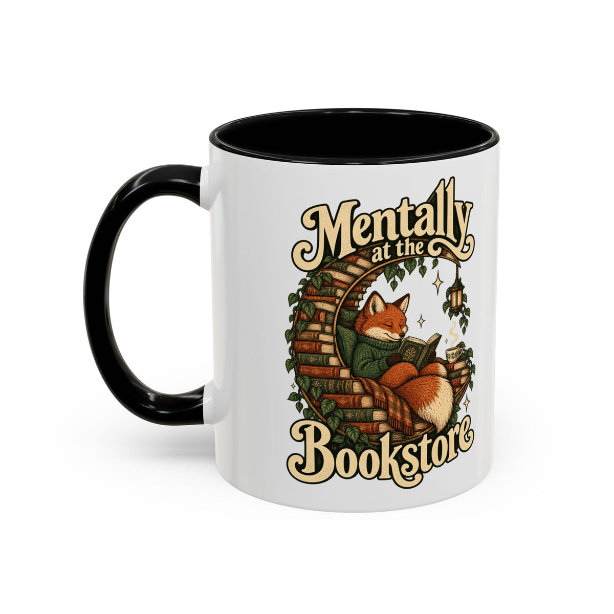 Mentally at the Bookstore — Accent Mug