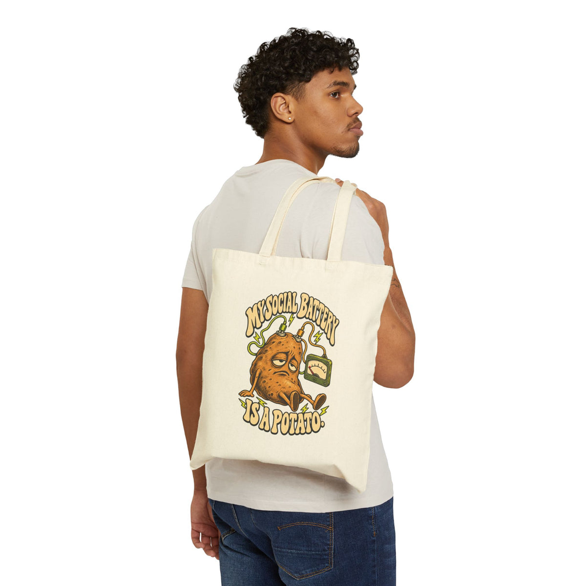 My Social Battery Is a Potato — Canvas Tote