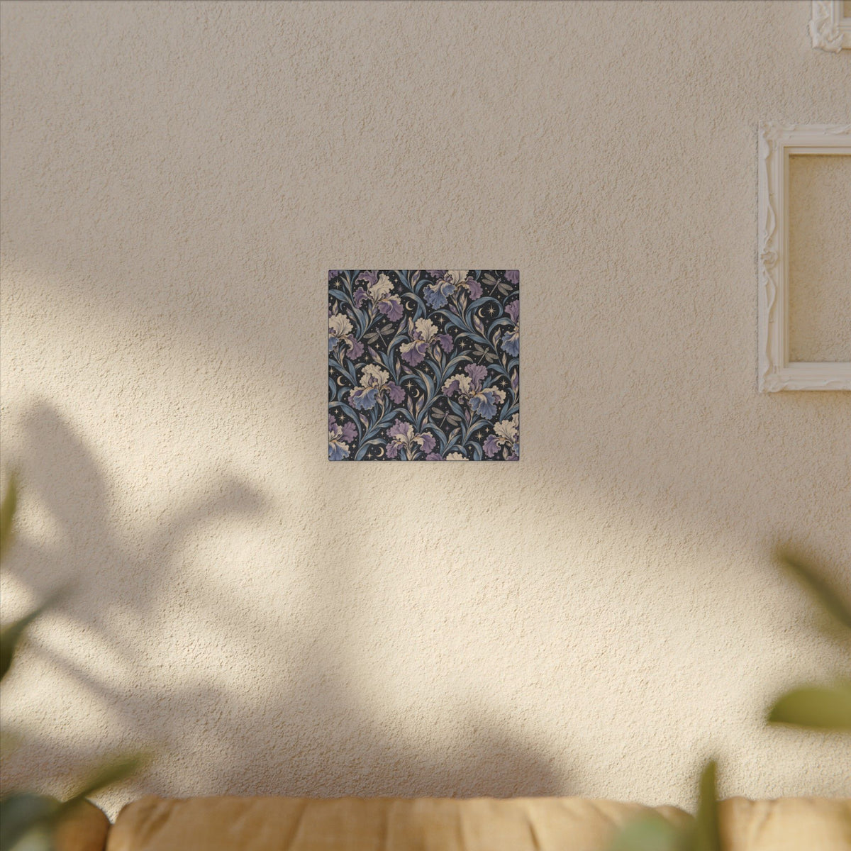 Iris Nocturne Pattern — Matte Stretched Canvas