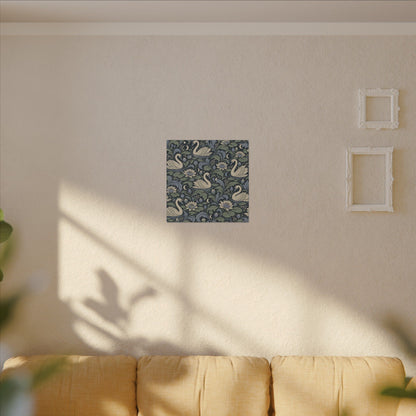 Moonlit Swan Pattern — Matte Stretched Canvas