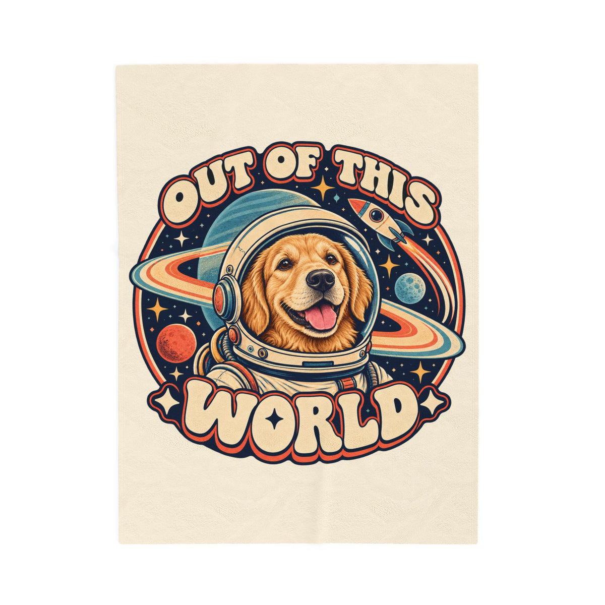 Space Cadet — Custom Pet Portrait Plush Blanket
