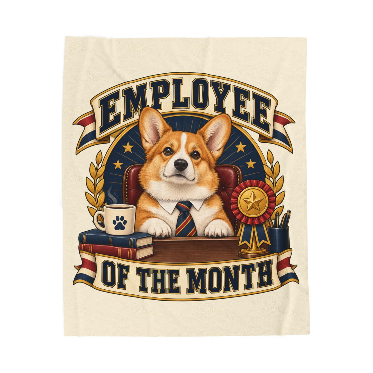 Employee of the Month — Custom Pet Portrait Plush Blanket