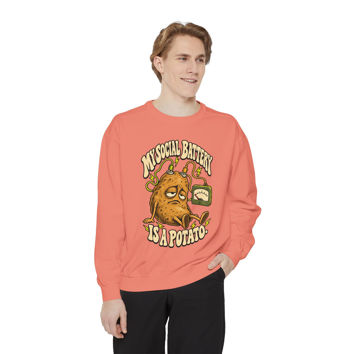 My Social Battery Is a Potato — Garment-Dyed Crewneck