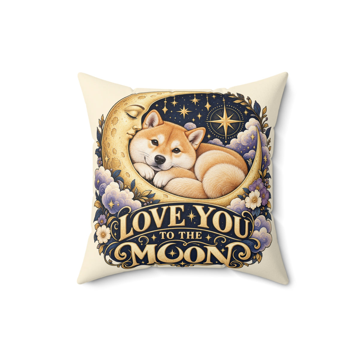 Love You to the Moon — Custom Pet Portrait Portrait Pillow