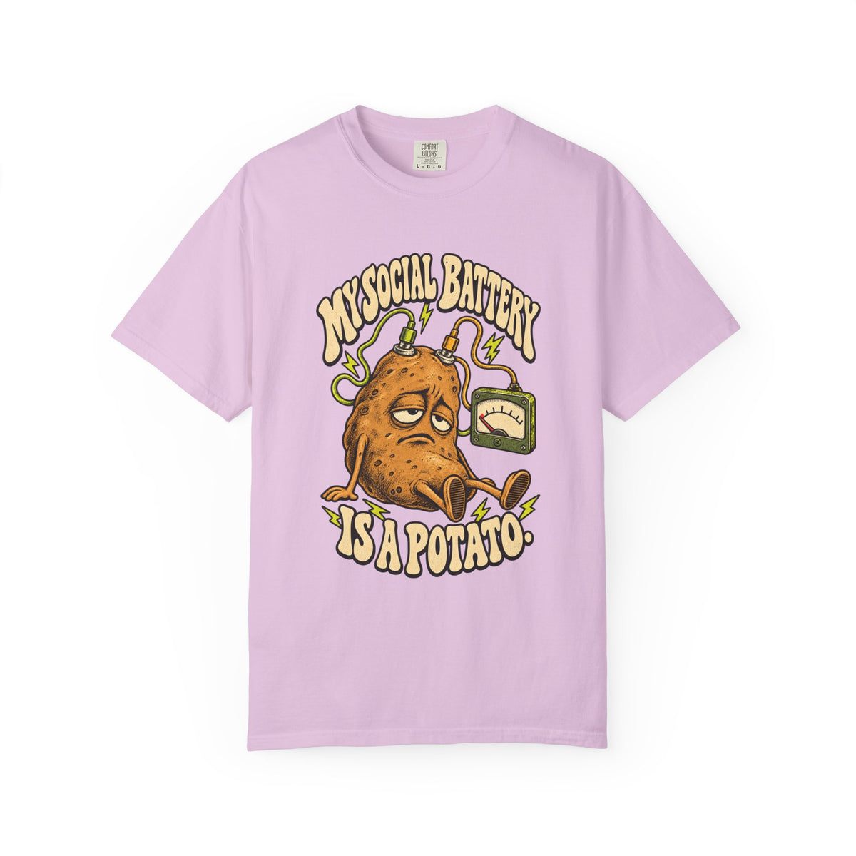 My Social Battery Is a Potato — Garment-Dyed Tee