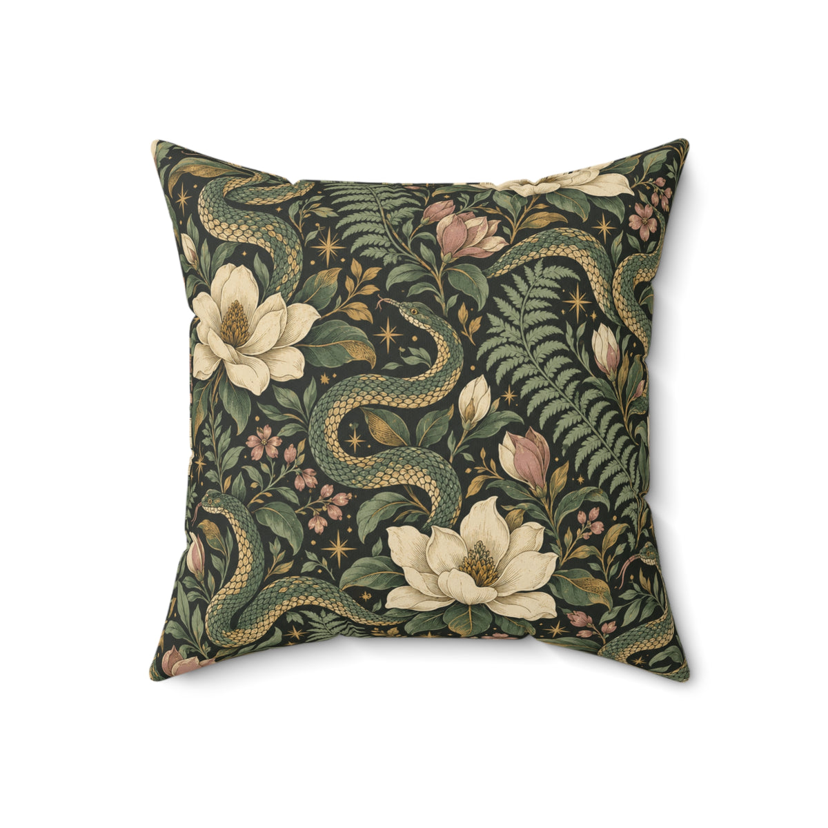 Serpent Magnolia Pattern — Accent Pillow