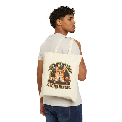 Employee of the Month — Custom Pet Portrait Canvas Tote