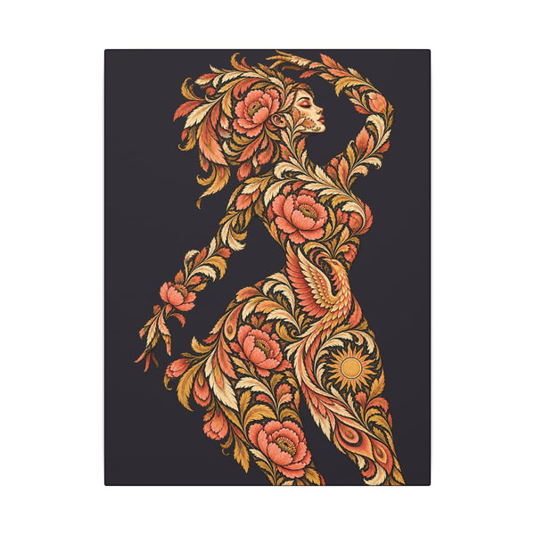 Phoenix Petals Reverie — Matte Stretched Canvas