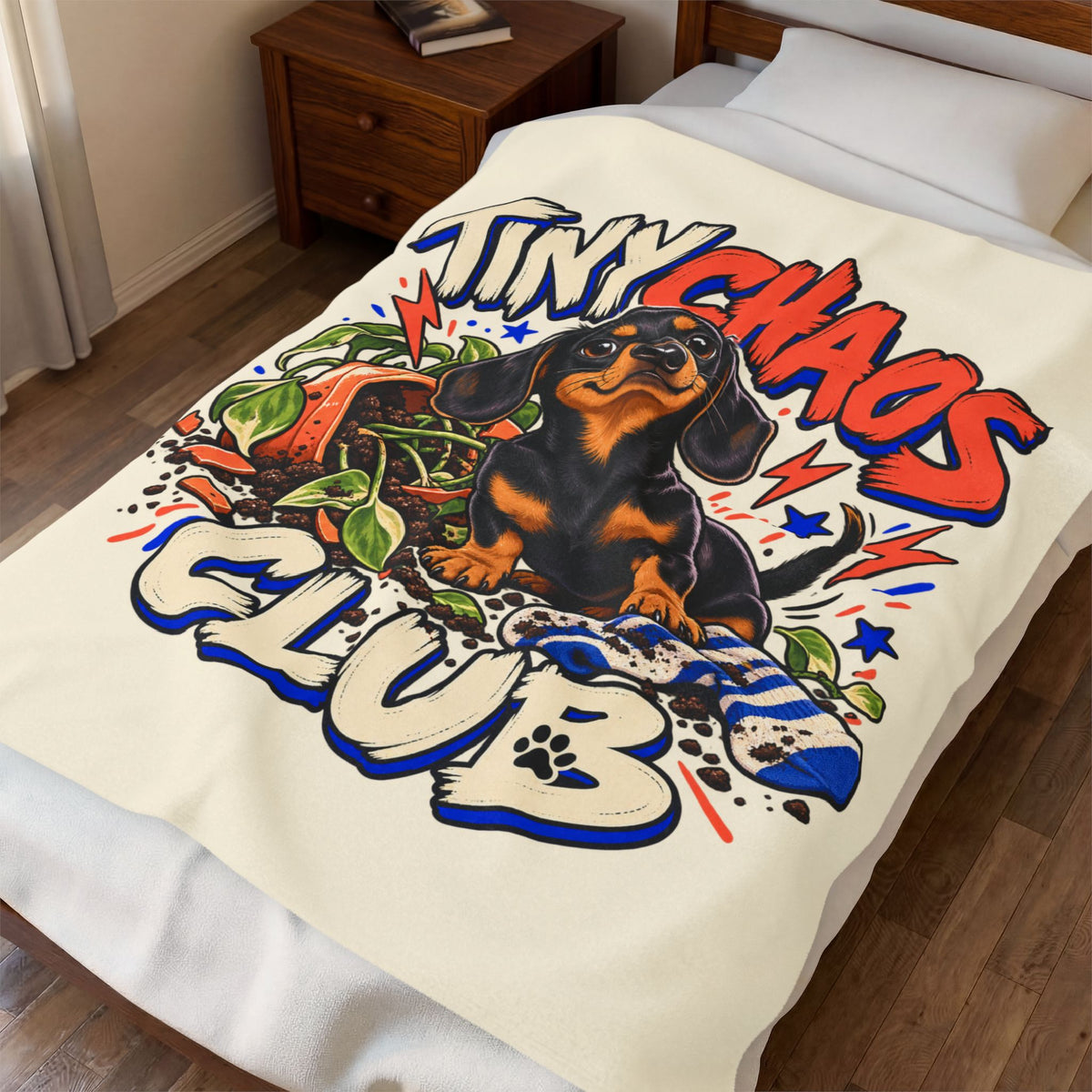 Tiny Chaos Club — Custom Pet Portrait Plush Blanket