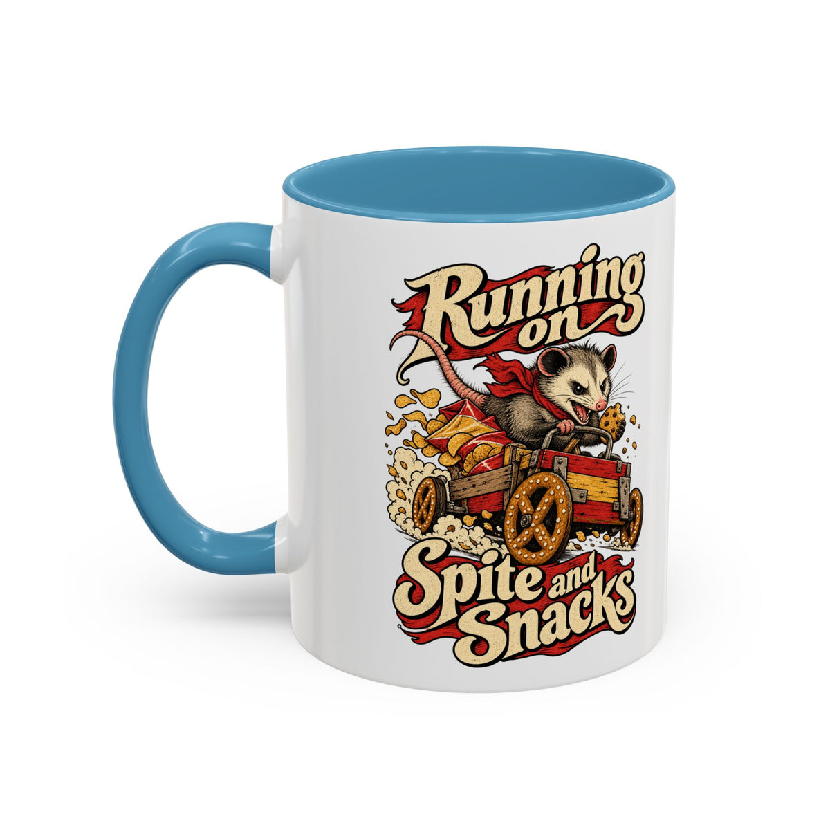 Running on Spite and Snacks — Accent Mug