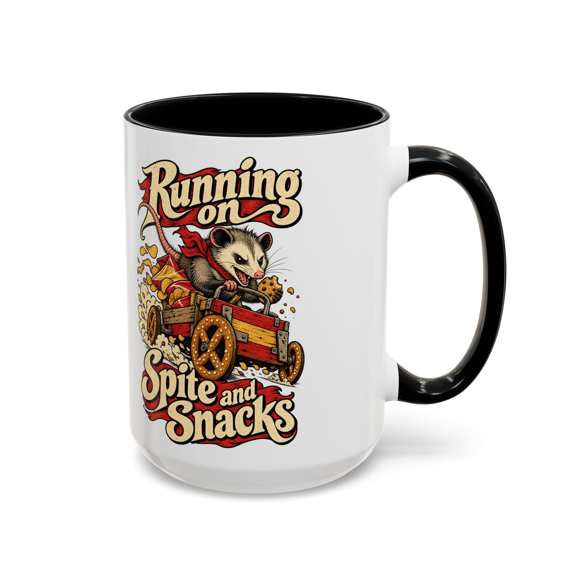 Running on Spite and Snacks — Accent Mug