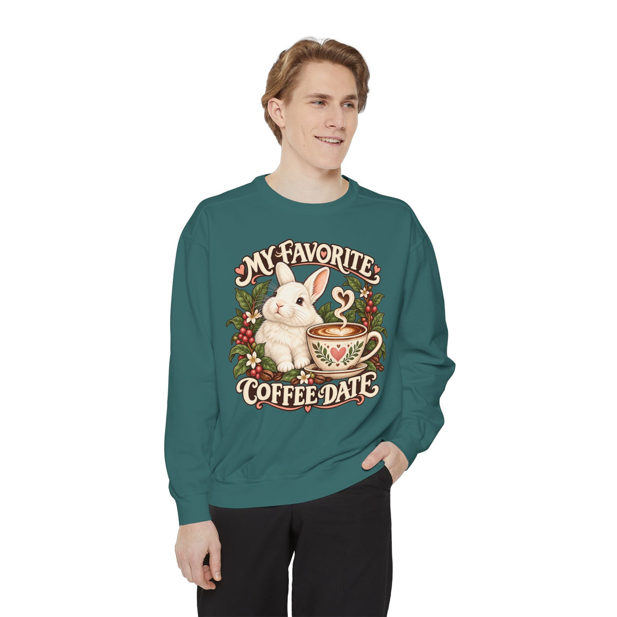 Coffee Companion — Custom Pet Portrait Crewneck