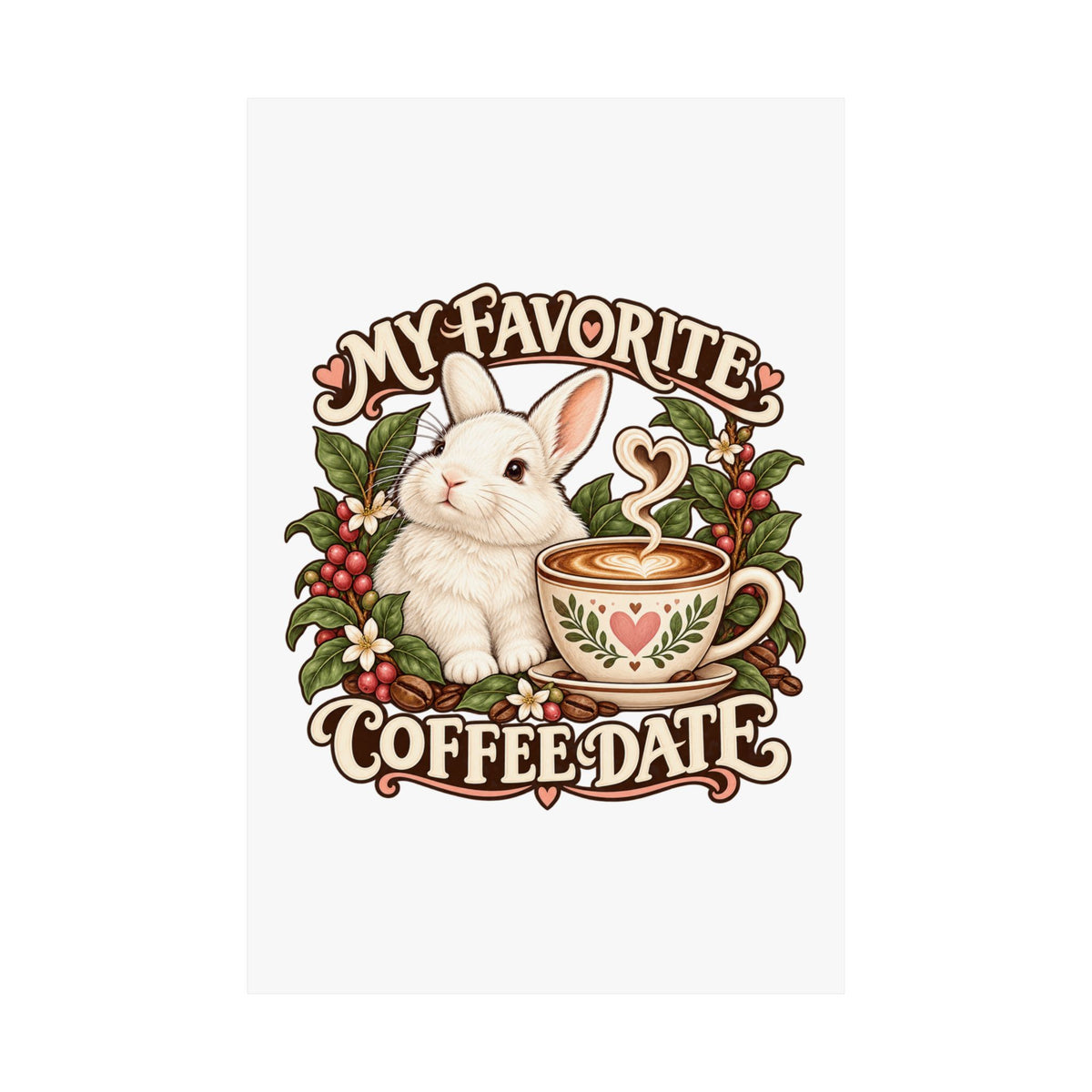 Coffee Companion — Custom Pet Portrait Matte Art Print
