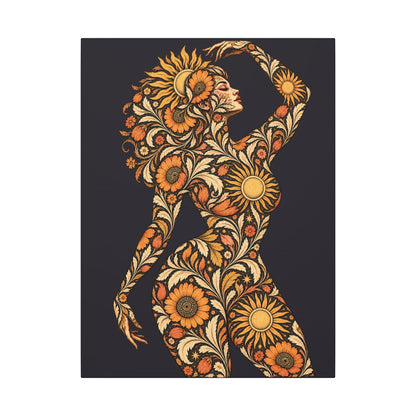 Solar Scroll Reverie — Matte Stretched Canvas