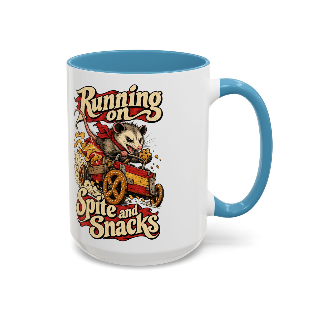 Running on Spite and Snacks — Accent Mug