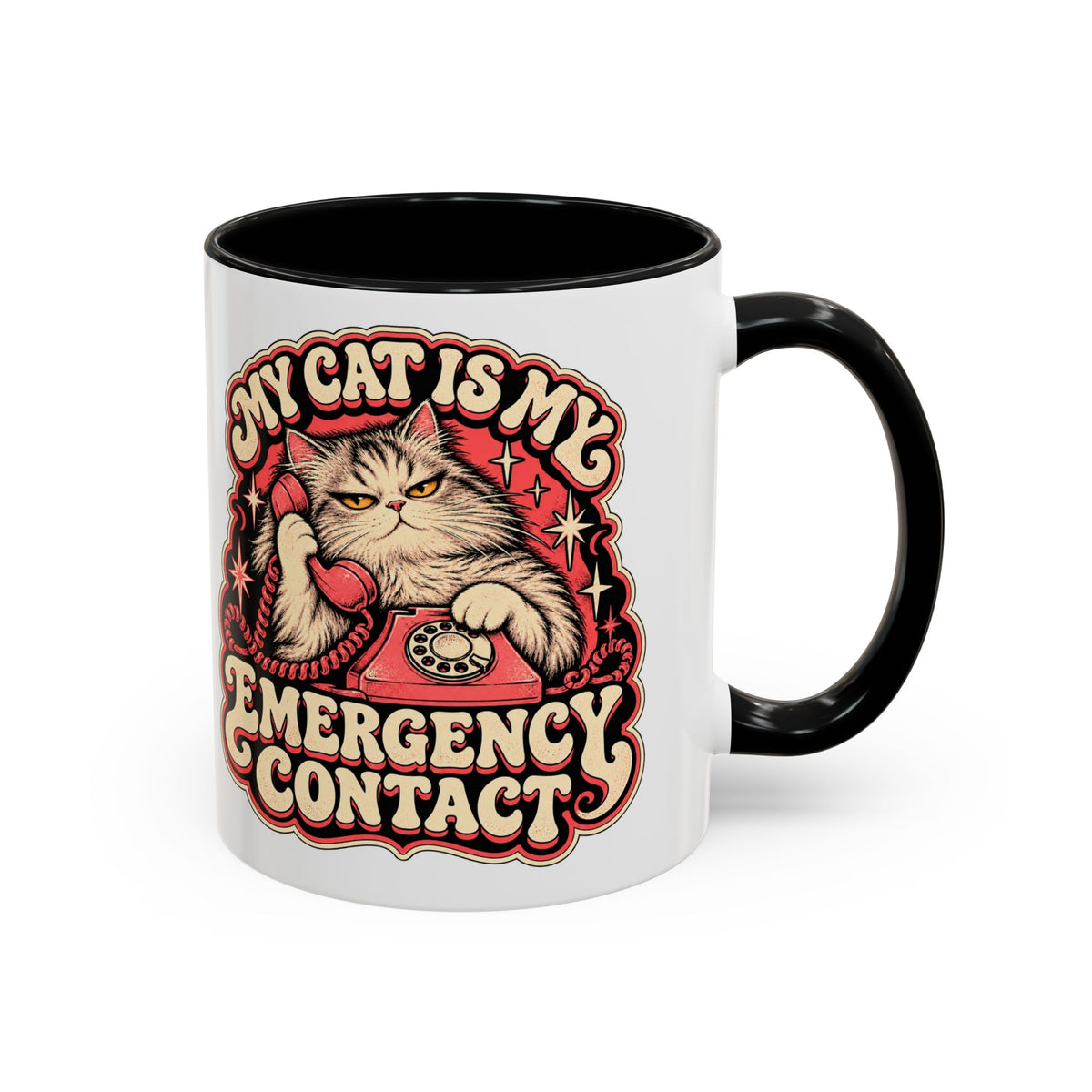 My Cat Is My Emergency Contact — Accent Mug