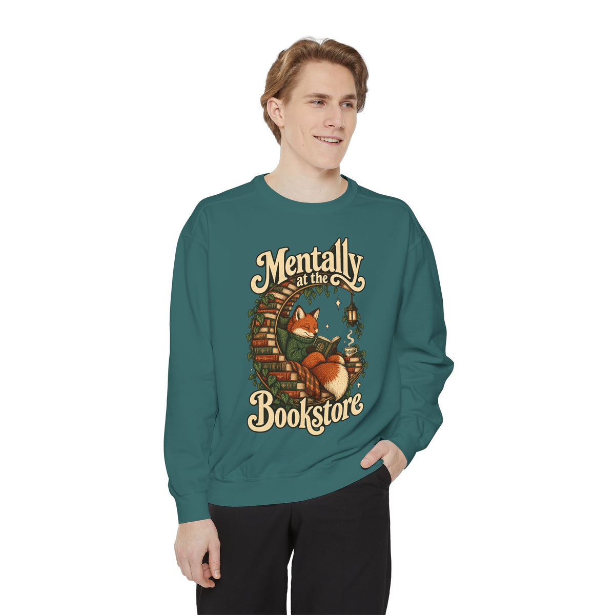 Mentally at the Bookstore — Garment-Dyed Crewneck