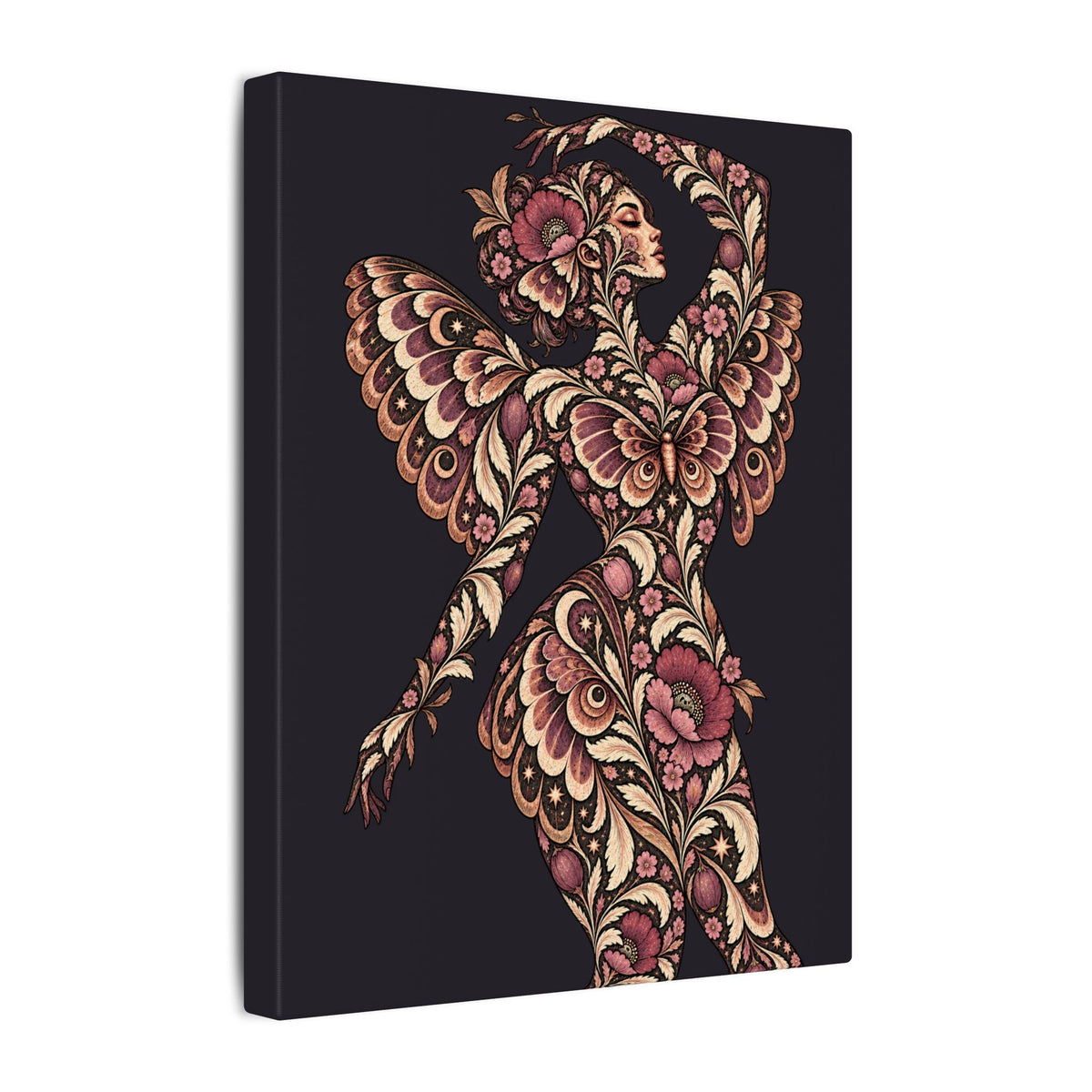 Velvet Wings Reverie — Matte Stretched Canvas