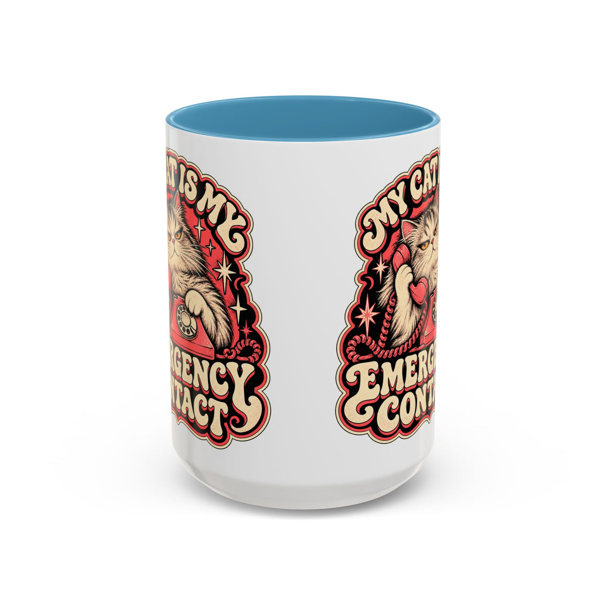 My Cat Is My Emergency Contact — Accent Mug