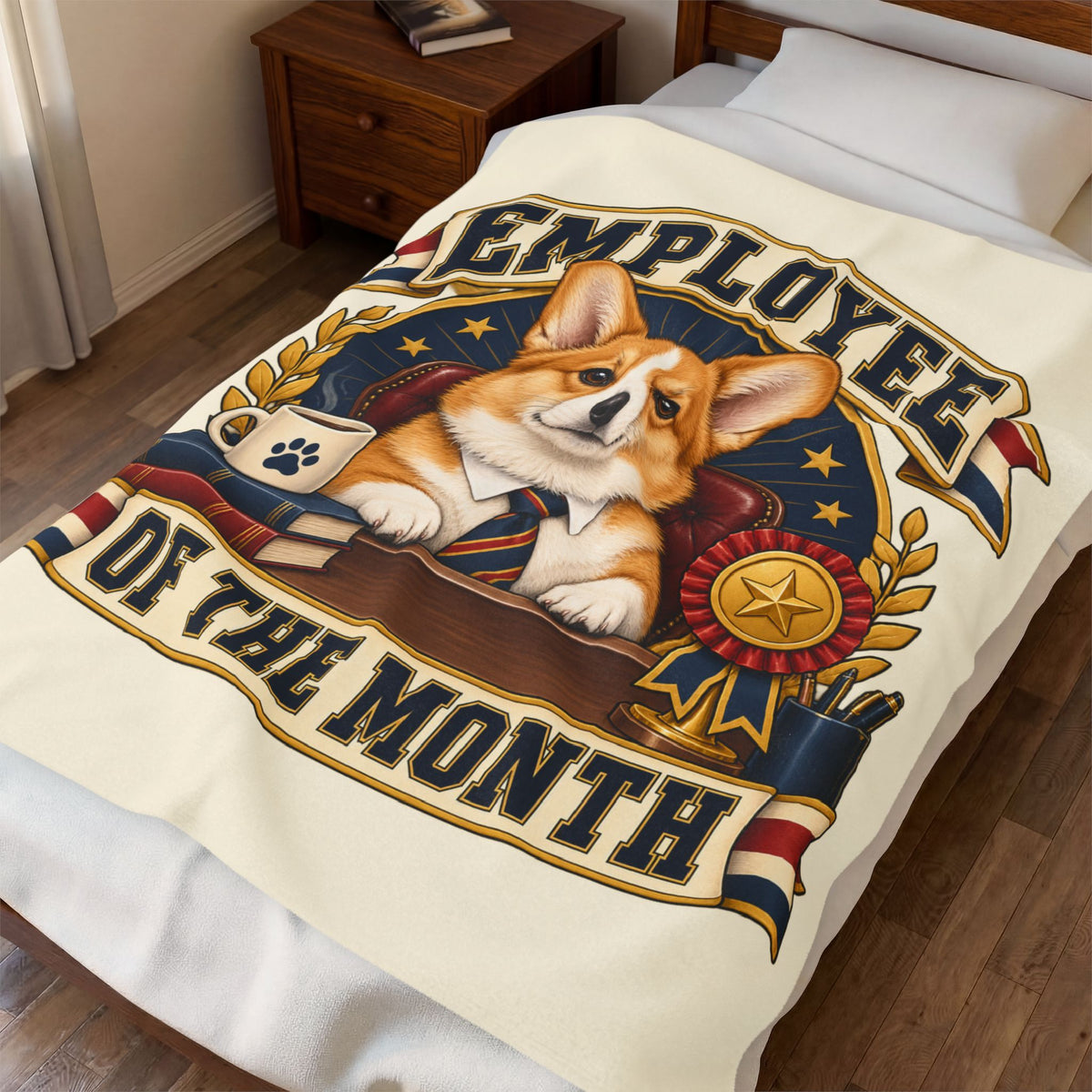 Employee of the Month — Custom Pet Portrait Plush Blanket