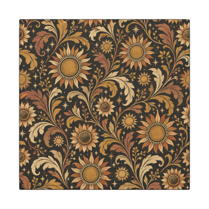 Solar Scroll Pattern — Matte Stretched Canvas