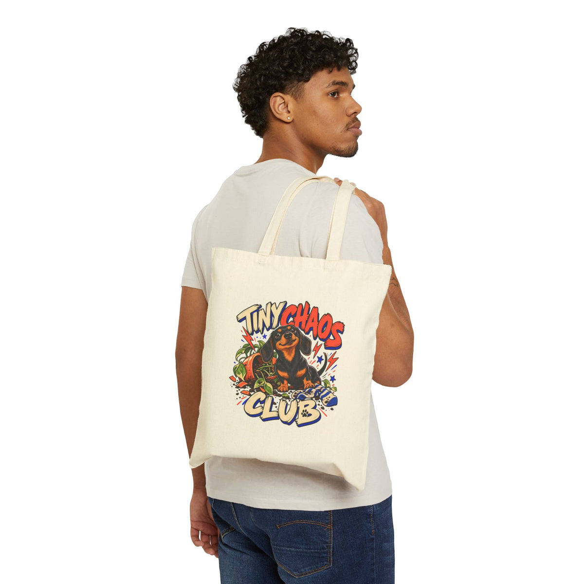 Tiny Chaos Club — Custom Pet Portrait Canvas Tote
