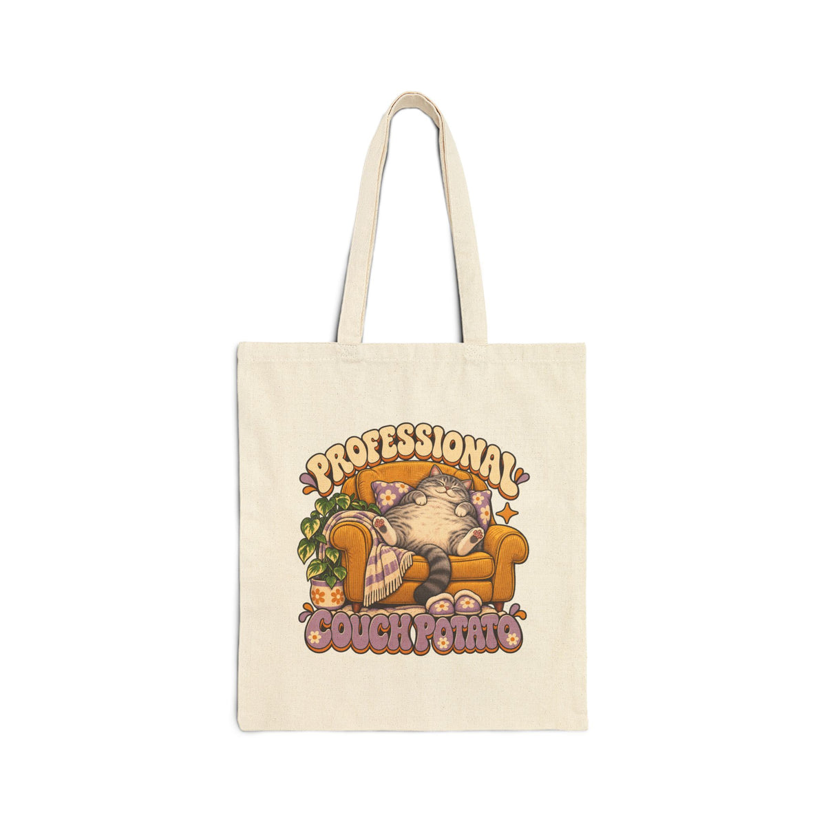 Couch Potato — Custom Pet Portrait Canvas Tote