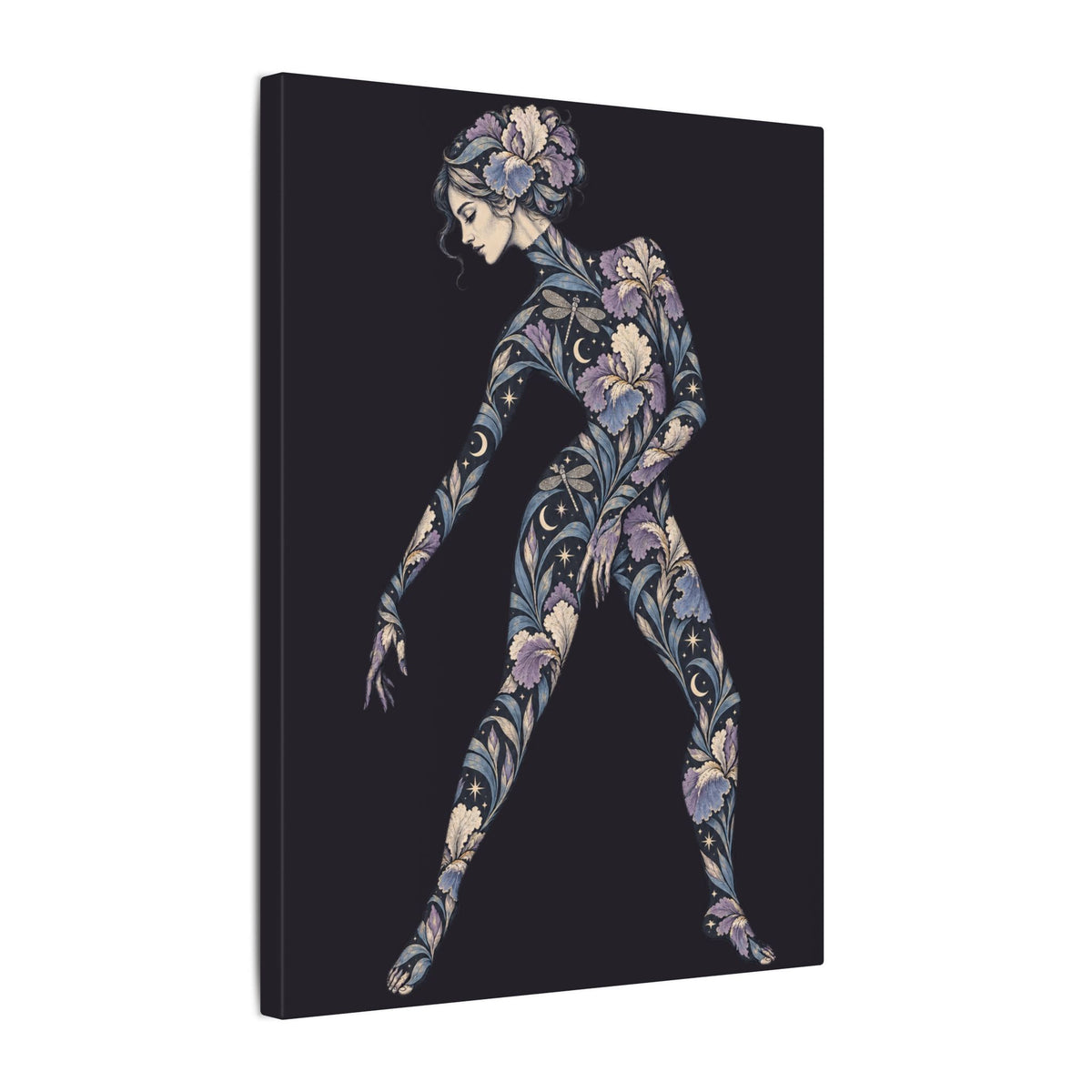 Iris Nocturne Muse — Matte Stretched Canvas