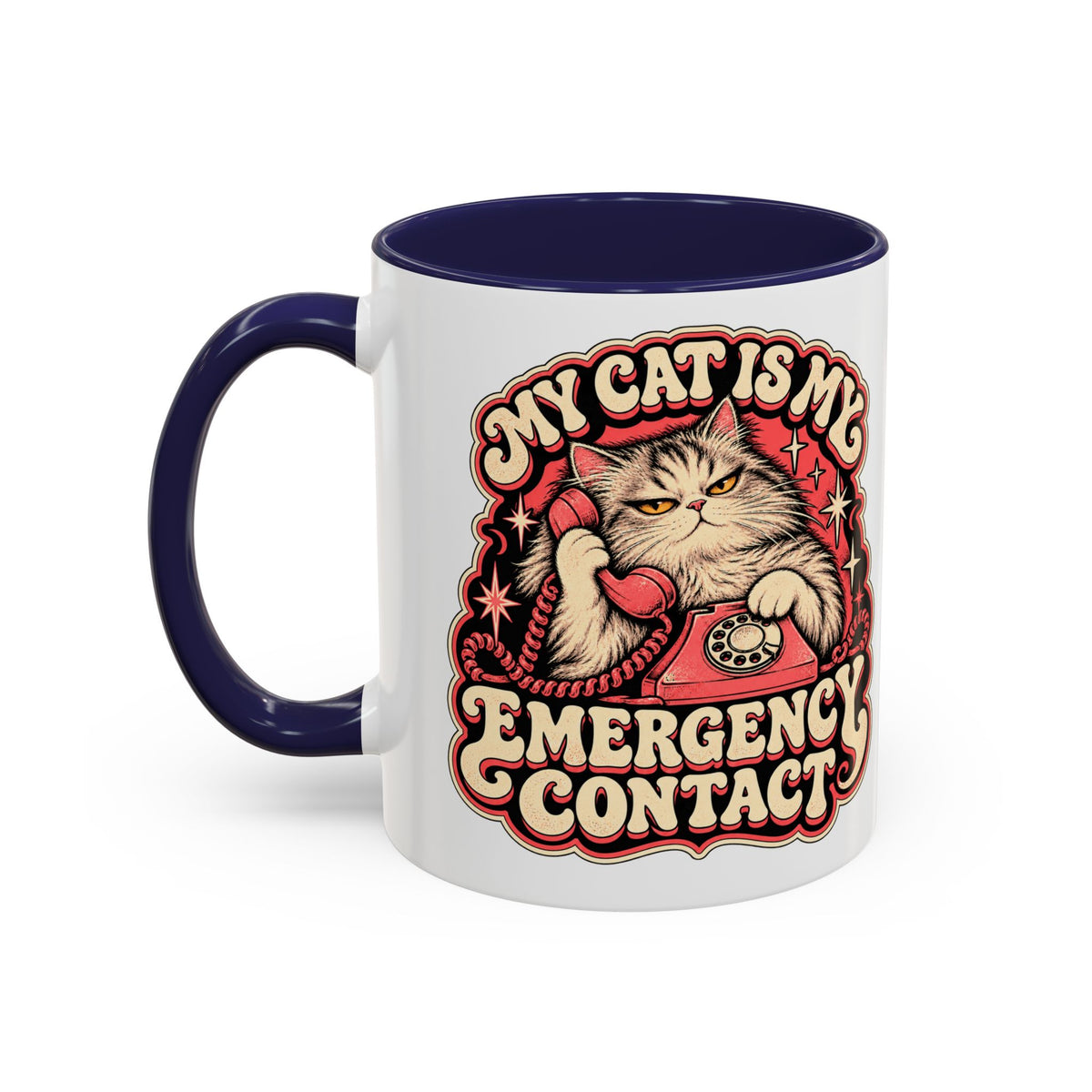 My Cat Is My Emergency Contact — Accent Mug