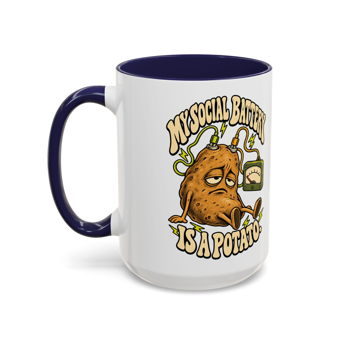 My Social Battery Is a Potato — Accent Mug