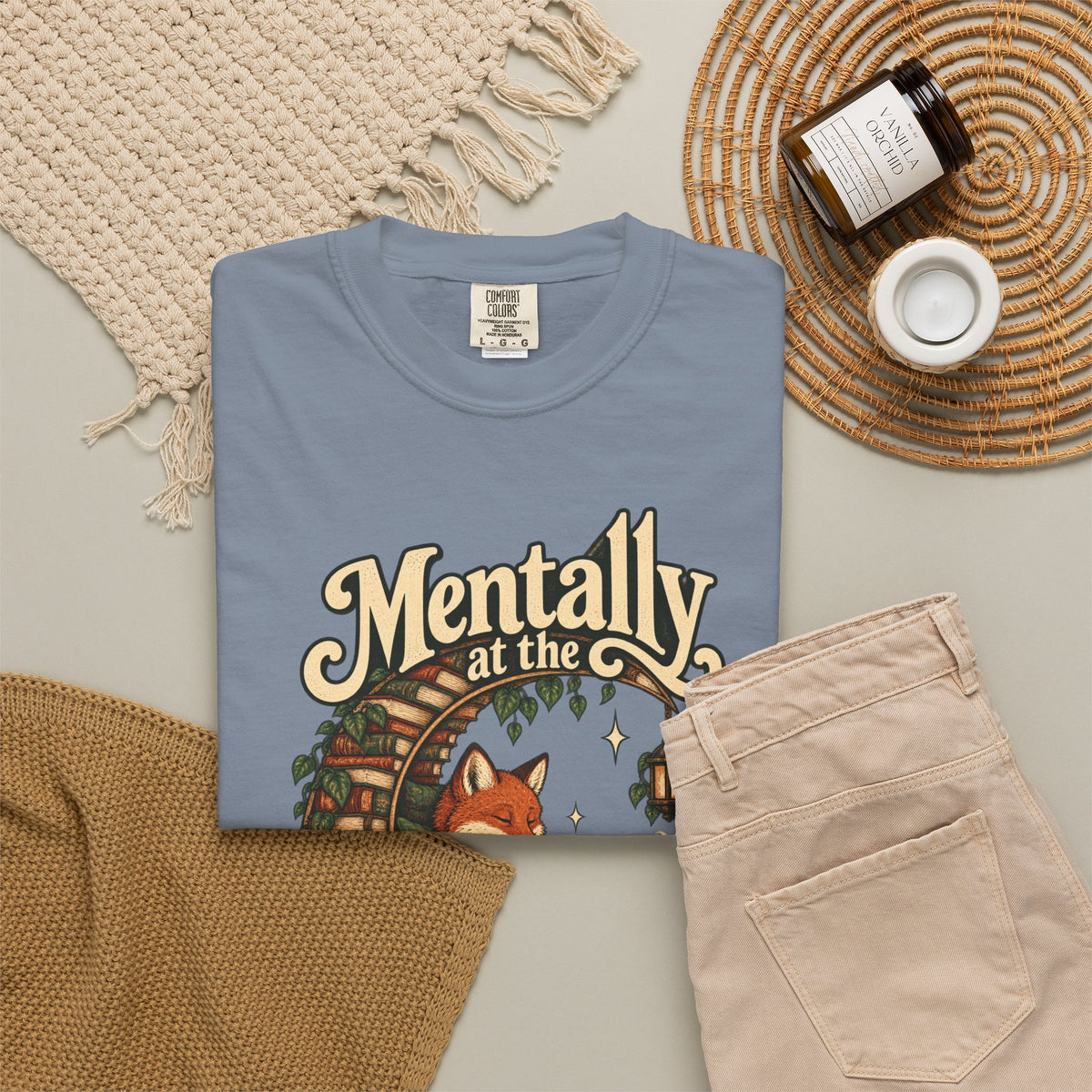 Mentally at the Bookstore — Garment-Dyed Tee