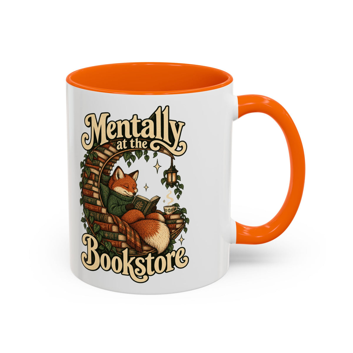 Mentally at the Bookstore — Accent Mug