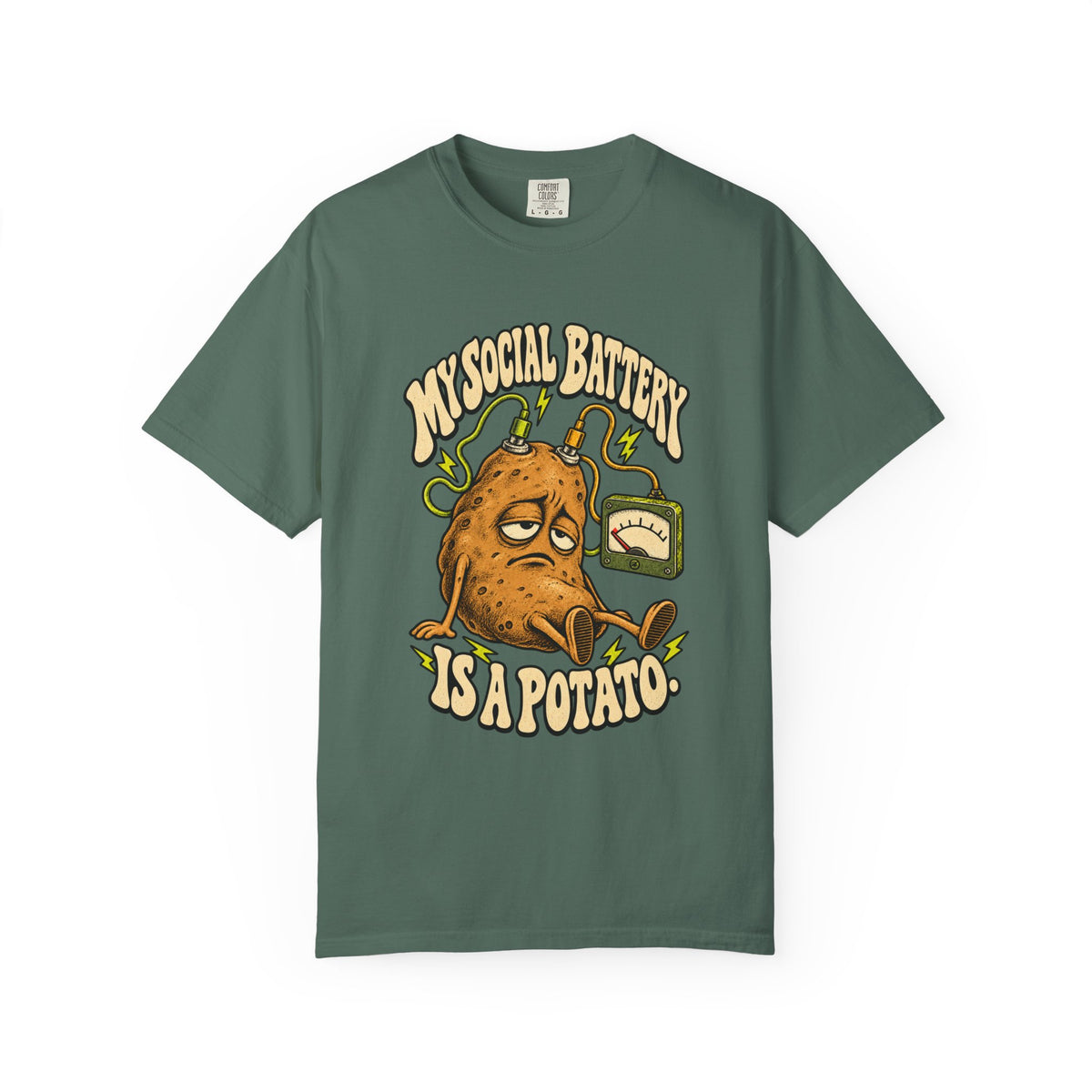 My Social Battery Is a Potato — Garment-Dyed Tee