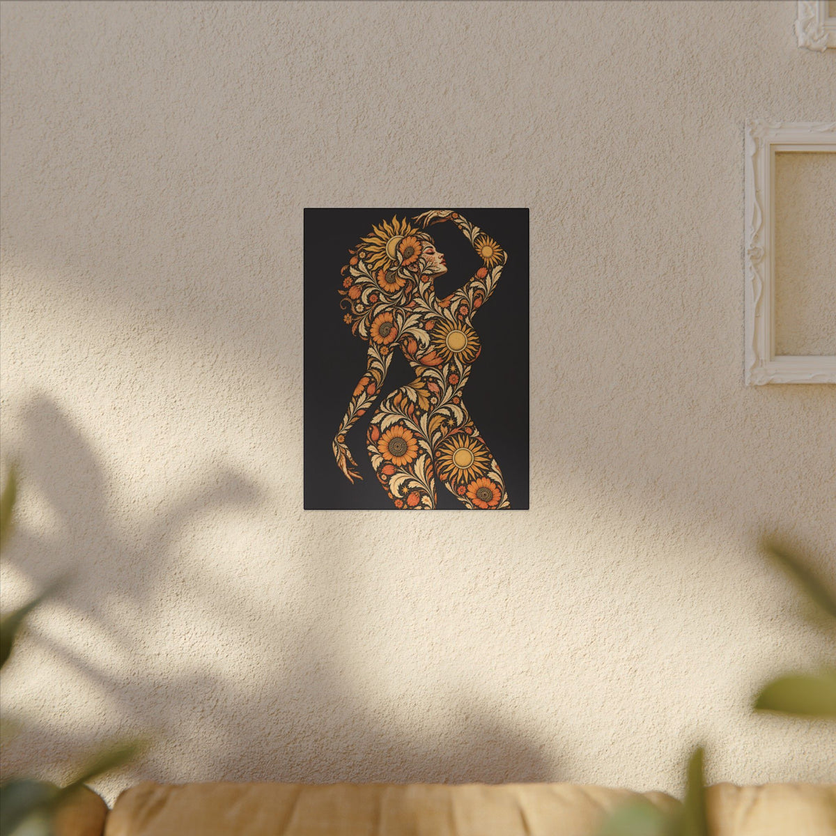 Solar Scroll Reverie — Matte Stretched Canvas