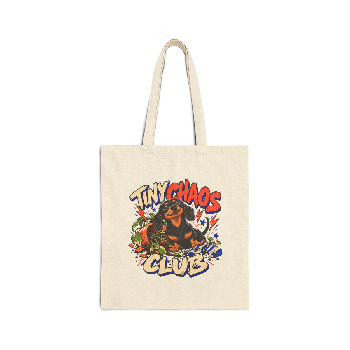 Tiny Chaos Club — Custom Pet Portrait Canvas Tote