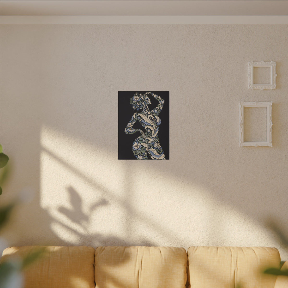 Moonlit Swan Reverie — Matte Stretched Canvas