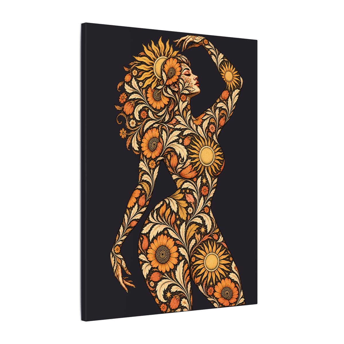 Solar Scroll Reverie — Matte Stretched Canvas