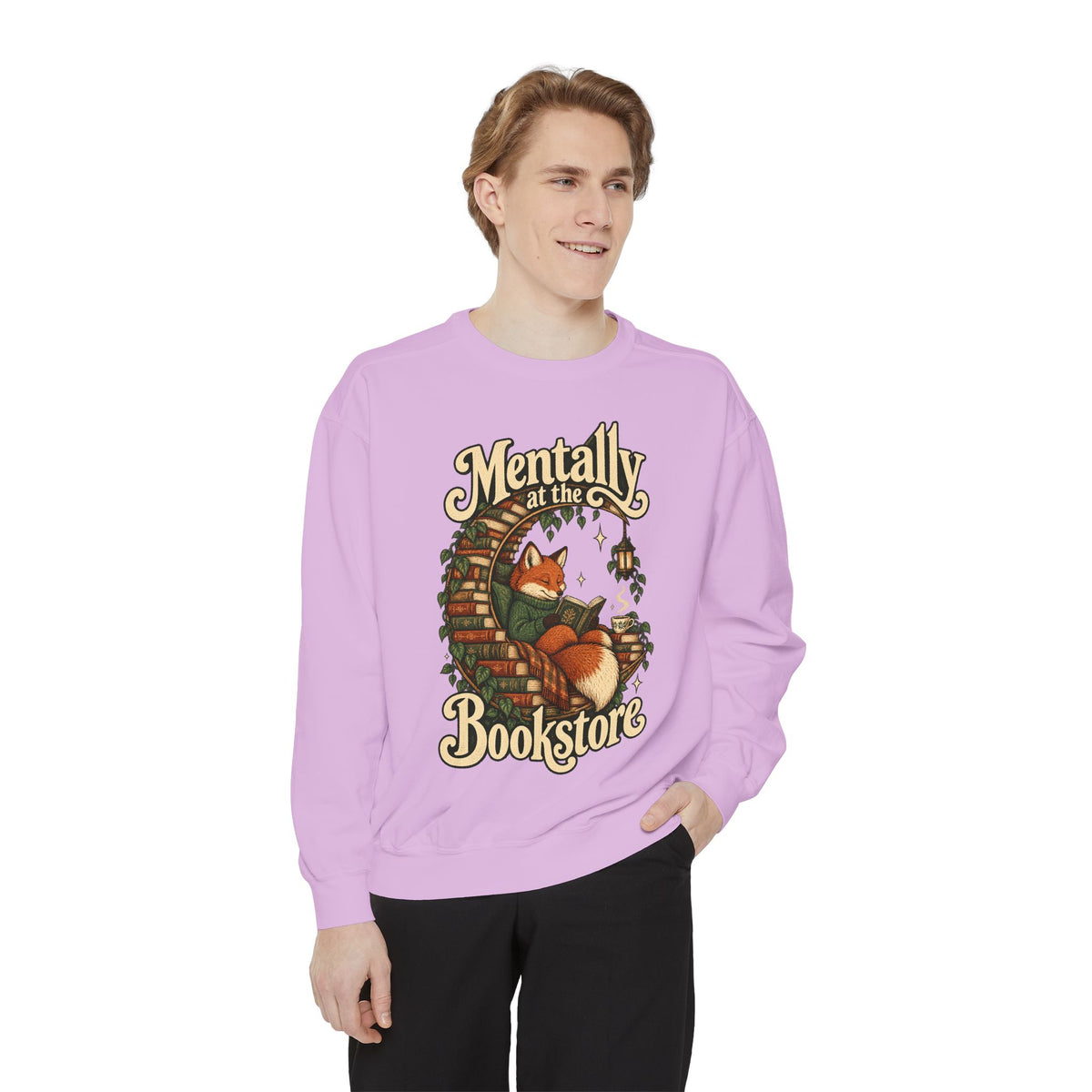 Mentally at the Bookstore — Garment-Dyed Crewneck