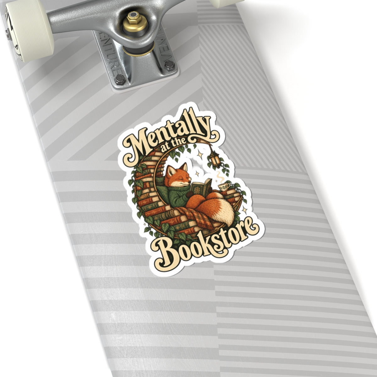 Mentally at the Bookstore — Kiss-Cut Sticker