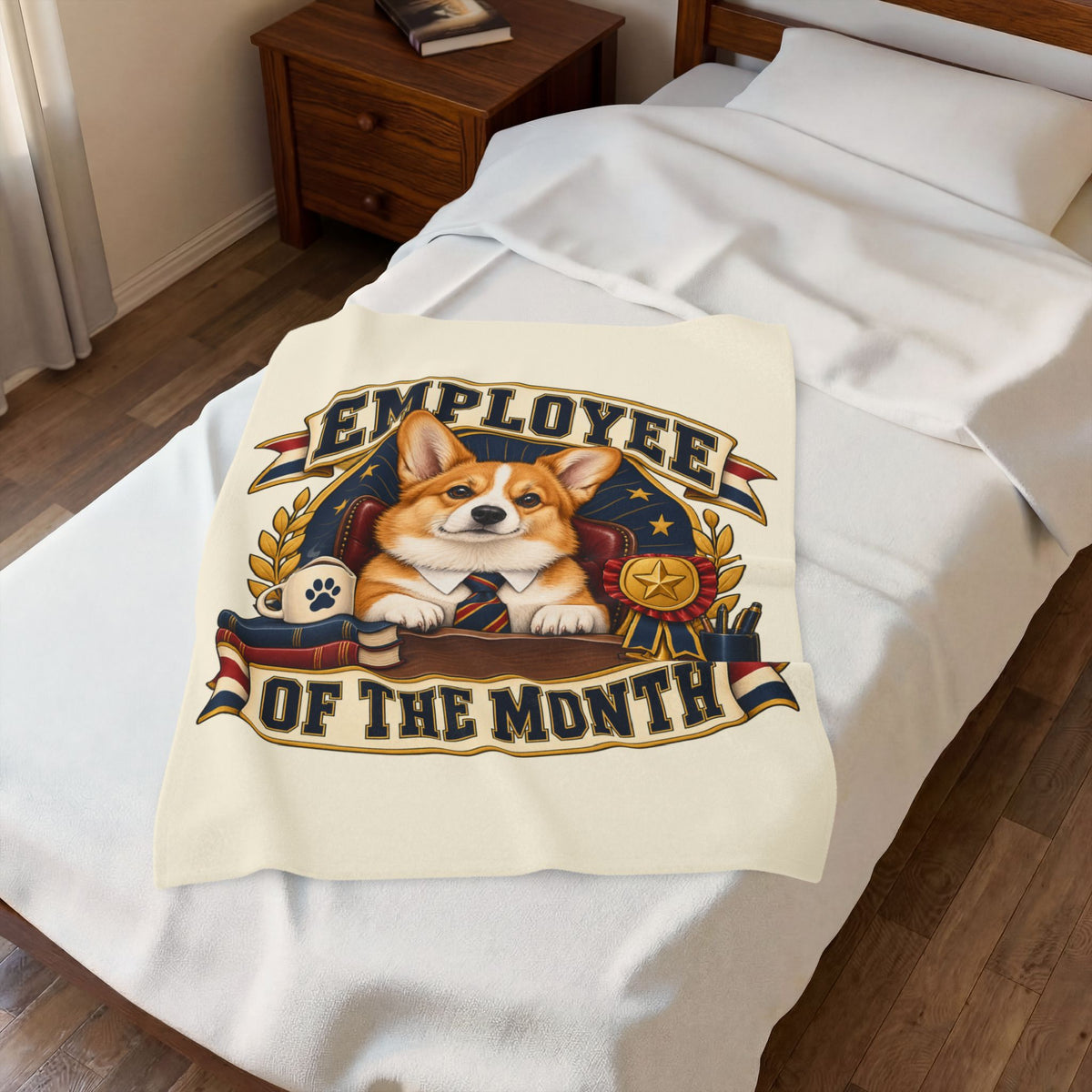 Employee of the Month — Custom Pet Portrait Plush Blanket